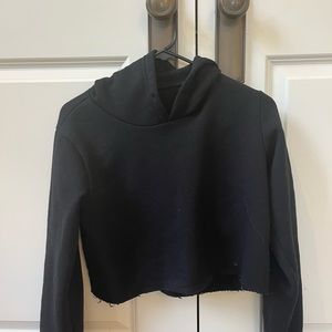 Black brandy cropped hoodie